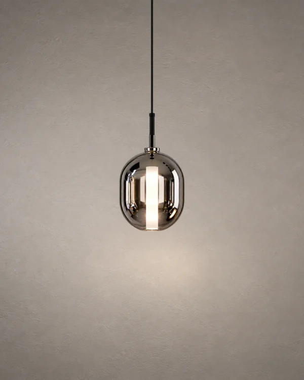 Osiris Pendant with Smokey Grey glass shade