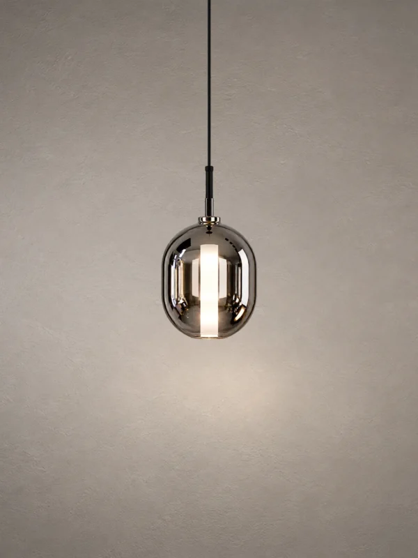 Osiris Pendant with Smokey Grey glass shade
