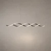 Palma modern linear LED chandelier featuring intertwined illuminated waves and a black finish