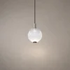 Ronde modern spherical pendant light featuring a gradient white glass globe and metallic stem