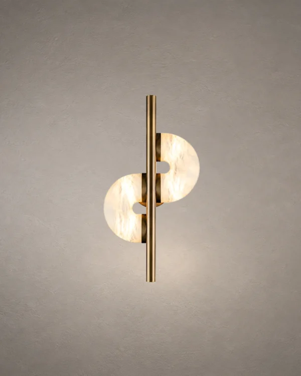 S-Shaped sculptural wall lamp in Dark Brown