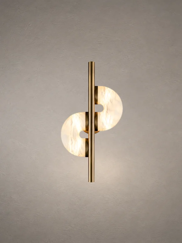S-Shaped sculptural wall lamp in Dark Brown