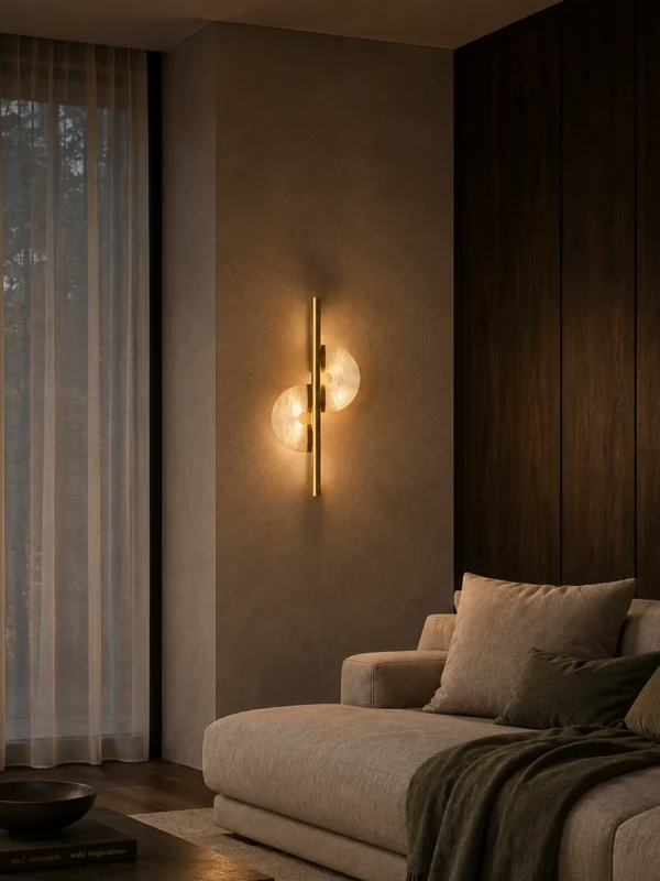 S-Shaped wall lamp in a contemporary living room