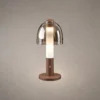 Stellar table lamp with smoky glass shade and illuminated center