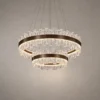Tianna Double Layer chandelier with two circular rings in Brushed Rose Gold