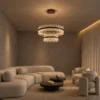 Tianna Double Layer chandelier displayed in a contemporary living room