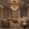 Tianna Double Layer chandelier with tiered circular rings in a modern interior