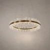 Tianna Single Layer chandelier with circular illuminated ring in Brushed Rose Gold