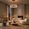 Tianna Single Layer chandelier in Brushed Rose Gold in a modern interior