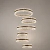Tianna six-ring chandelier in Brushed Rose Gold finish