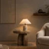 Venato Table Lamp Modern Living Room Venato marble table lamp on a stone side table beside an upholstered sofa