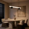 Viano Chandelier displayed above a modern dining table