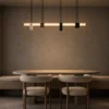 Viano Chandelier suspended above a contemporary dining area