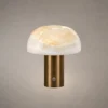 Vienna Rose Gold Table Lamp Vienna table lamp with marble-patterned dome shade and Rose Gold cylindrical base